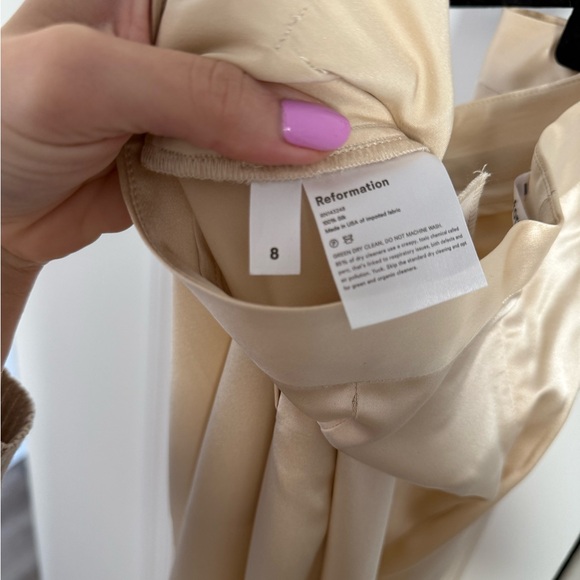 Reformation Women's Cream Wide Leg Pants - Picture 3 of 3